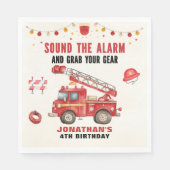 Sound the Alarm! Firefighter Birthday Boy Party Serviette (Vorderseite)
