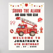 Sound the Alarm! Firefighter Birthday Boy Poster (Vorne)