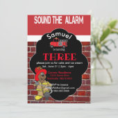 Sound the Alarm - Fireman Einladung (Stehend Vorderseite)