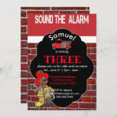 Sound the Alarm - Fireman Einladung (Vorne/Hinten)