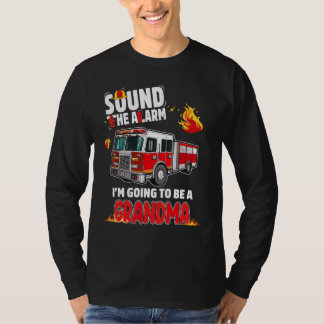 Sound The Alarm Grandma Baby Reveal Firefighting F T-Shirt
