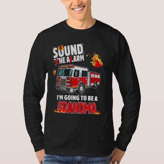 Sound The Alarm Grandma Baby Reveal Firefighting F T-Shirt (Vorderseite)