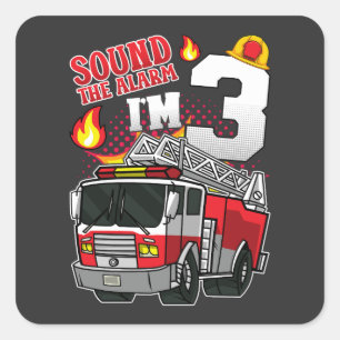 Sound The Alarm Ich bin 3 Feuerwehrmann Quadratischer Aufkleber