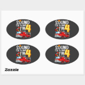 Sound The Alarm Ich bin 4 Feuerwehrmann Motor Feue Ovaler Aufkleber (Blatt)