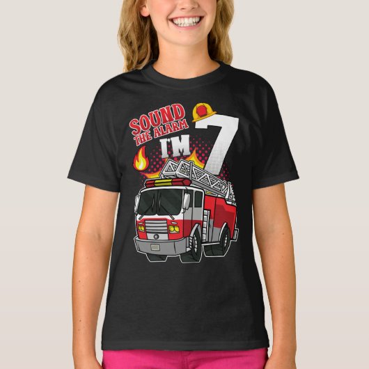 Sound The Alarm Ich bin 7 Feuerwehrmädchen T-Shirt (Vorderseite)