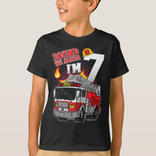 Sound The Alarm Ich bin 7 Firefighter Boy T-Shirt