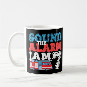 Sound The Alarm Ich bin 7. Geburtstag Feuerwehrman Kaffeetasse