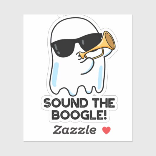 Sound The Boogle Funny Ghost Bugle Puff Aufkleber (Blatt)