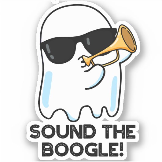 Sound The Boogle Funny Ghost Bugle Puff Aufkleber (Vorderseite)
