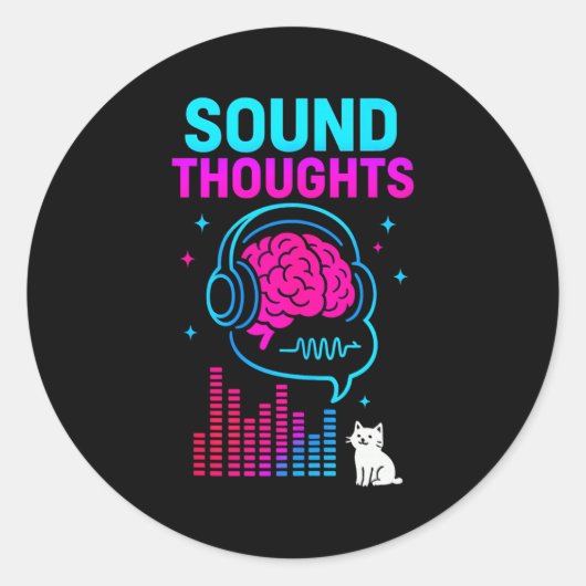 Sound Thoughts Stoic Philosophy Minimalist Slogan  Runder Aufkleber (Vorderseite)