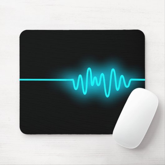 Sound Wave - Blau auf schwarz Mousepad (Mit Mouse)