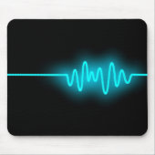 Sound Wave - Blau auf schwarz Mousepad (Vorne)