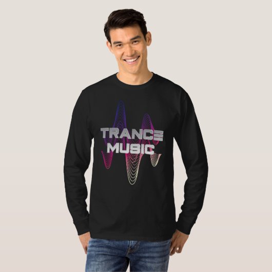 Sound Wave Design für Trance Music Fans T-Shirt (Vorne ganz)