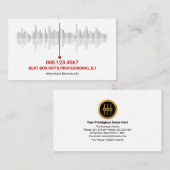 Sound Wave Frequency Audio Engineer Deejay Visitenkarte (Vorne/Hinten)