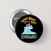 Sound Wave Funny Ocean Pun Dark BG Button (Vorne & Hinten)