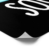 Sound Wave Funny Ocean Pun Dark BG Poster (Ecke)