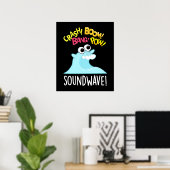 Sound Wave Funny Ocean Pun Dark BG Poster (Heimbüro)