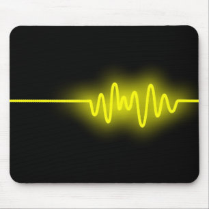 Sound Wave - Gelb auf schwarz Mousepad
