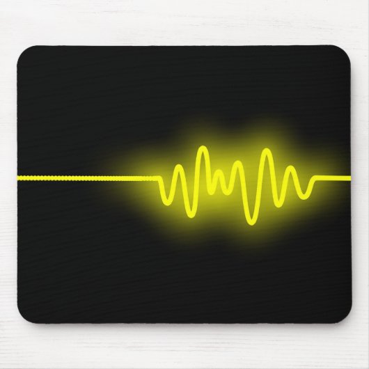 Sound Wave - Gelb auf schwarz Mousepad (Vorne)
