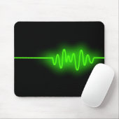 Sound Wave - Green on Black Mousepad (Mit Mouse)