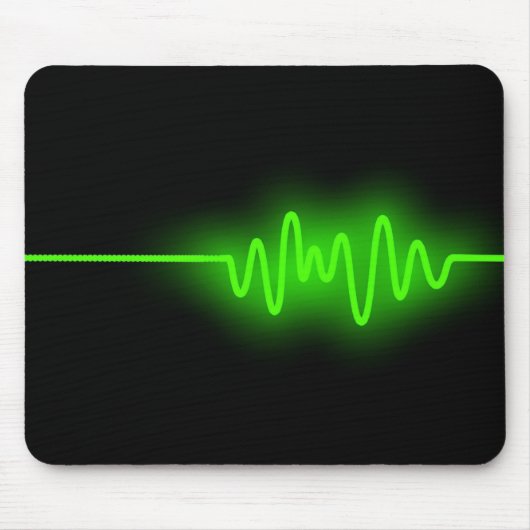 Sound Wave - Green on Black Mousepad (Vorne)