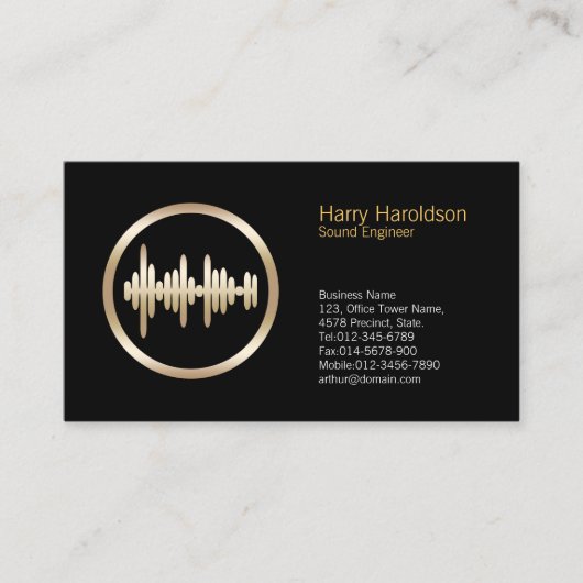 Sound Wave Icon Sound Engineer Business Card Visitenkarte (Vorderseite)