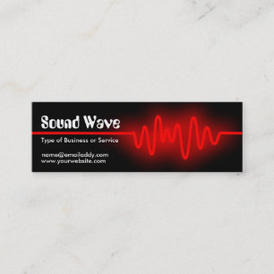 Sound Wave - Rot und Schwarz Mini Visitenkarte