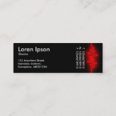 Sound Wave - Rot und Schwarz Mini Visitenkarte (Rückseite)