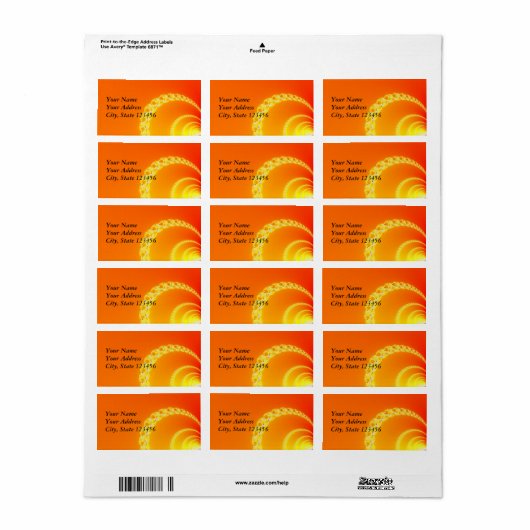 Sound Waves Fraktal Art Adressaufkleber (Vorne)