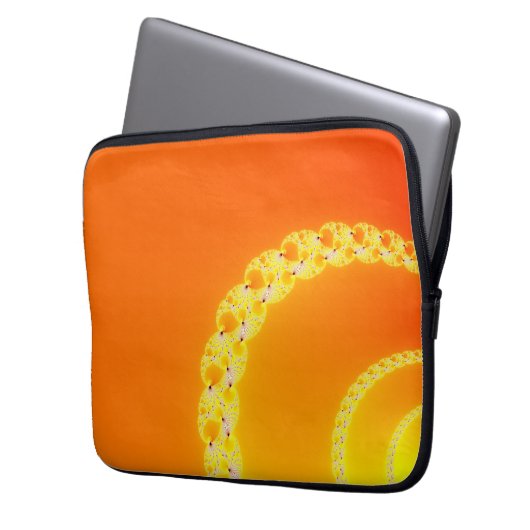 Sound Waves Fraktal Art Laptopschutzhülle (Vorderseite Links)