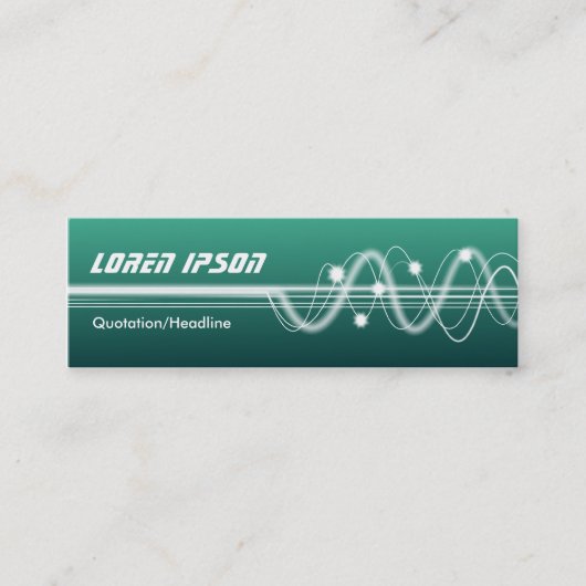 Sound Waves II - Schattiertes Grün Mini Visitenkarte (Vorderseite)