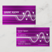 Sound Waves - Magenta Brushed Texture Visitenkarte (Vorne/Hinten)