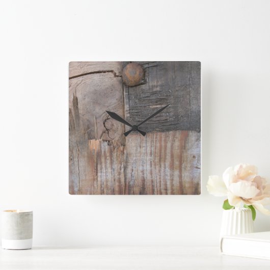 Sound Wood I Quadratische Wanduhr (Zuhause)