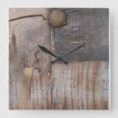 Sound Wood I Quadratische Wanduhr (Vorderseite)