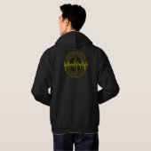 Sound Yellow Dark Round Sweatshirt Tasche & Back (Schwarz voll)