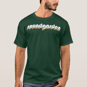 Soundgarden Retro-Regenbogentypografie verblasster T-Shirt