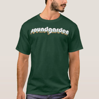Soundgarden Retro-Regenbogentypografie verblasster T-Shirt
