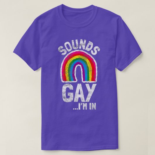 Sounds Gay Im in LGB Pride Gift Rainbow T-Shirt (Design vorne)