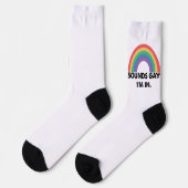 Sounds Gay Im In Rainbow Pride Month Gay Socken (Linkes Detail)