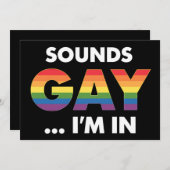 Sounds Gay I'm Rainbow LGBTQ Pride Einladung (Vorne/Hinten)