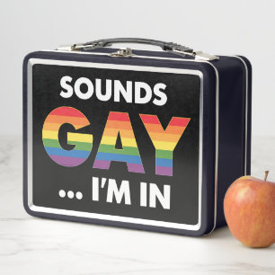 Sounds Gay I'm Rainbow LGBTQ Pride Metall Brotdose