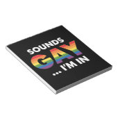 Sounds Gay I'm Rainbow LGBTQ Pride Notizblock (angewinkelt)