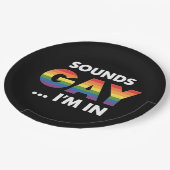 Sounds Gay I'm Rainbow LGBTQ Pride Pappteller (Schrägansicht)