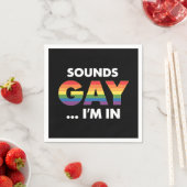 Sounds Gay I'm Rainbow LGBTQ Pride Serviette (Beispiel)