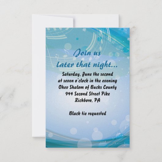 SOUNDS of the PIANO Bat Bar Mitzvah Empfang Card Einladung (Vorderseite)
