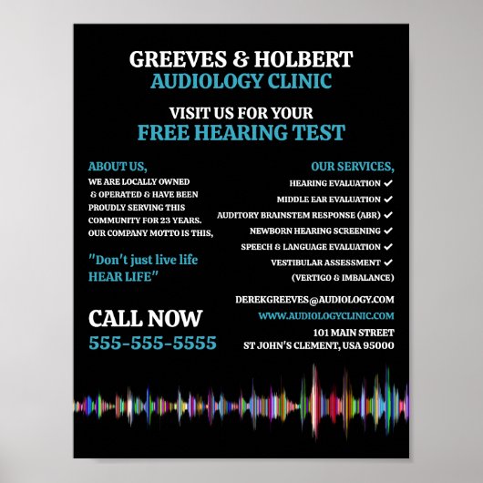 Soundwave Design, Audiologe, Audiologiedlinik Poster (Vorne)