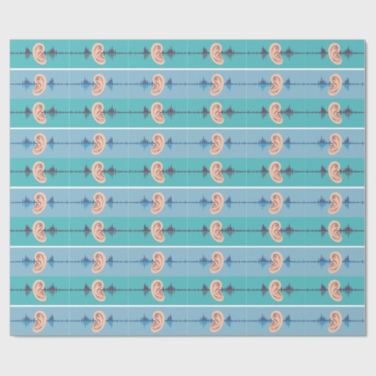 Soundwave durch das menschliche Ohr Geschenkpapier (Flach)