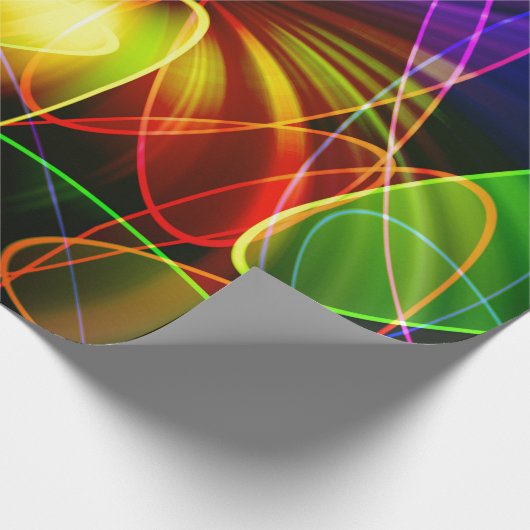 Soundwaves Neon-Fraktal Geschenkpapier (Ecke)