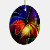 Soundwaves Neon-Fraktal Keramik Ornament (Rechts)