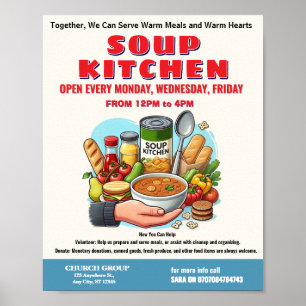 Soup Kitchen Spende & Volunteer Flyer Poster